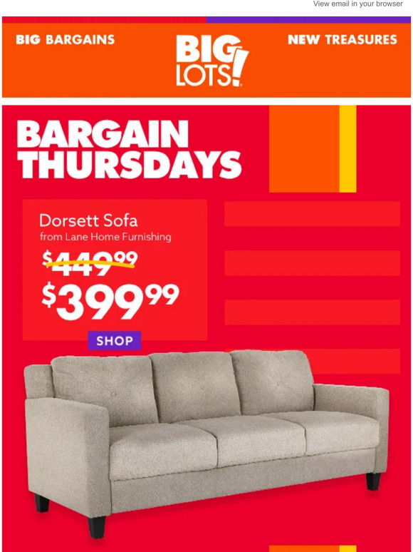 Big Lots 👉 Bargain of the day 399 sofa! Milled