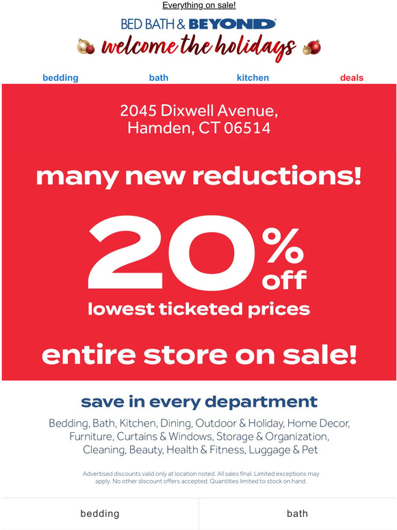 Bed Bath & Beyond Hamden has big savings storewide! Milled