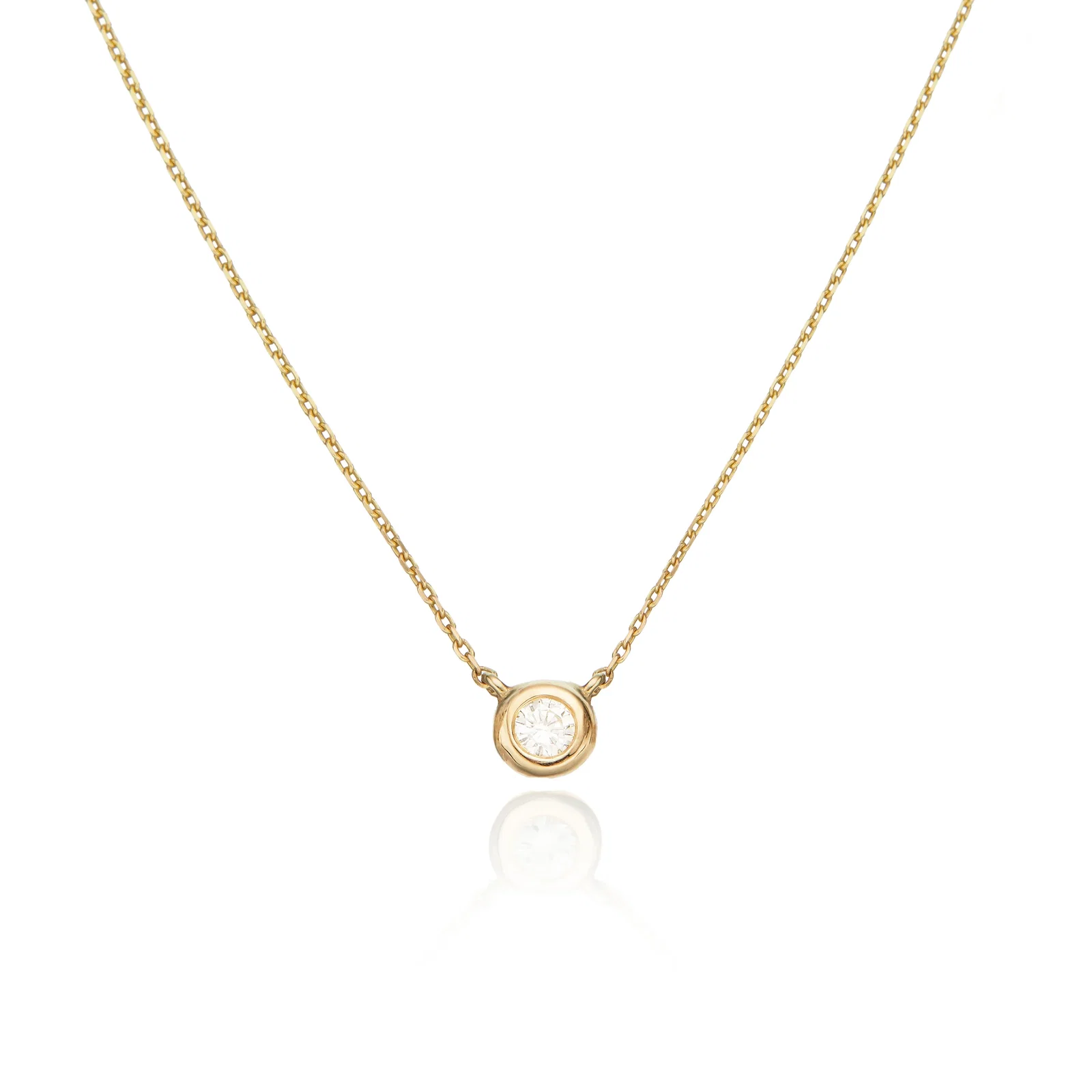 Image of Solid Gold Floating Diamond Necklace