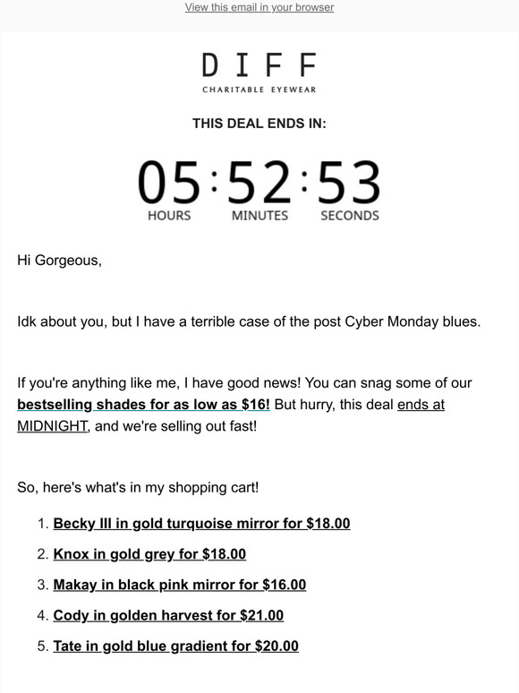 DIFF Eyewear TONIGHT ONLY Trending Sunnies For As Low As 16! Milled