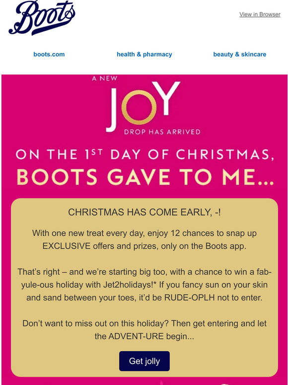 Boots Ho, ho, WHOA! 12 days of Xmas has landed at Boots 🎅 Milled