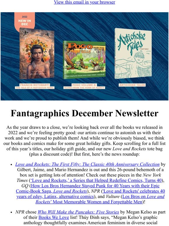 Fantagraphics December Newsletter!