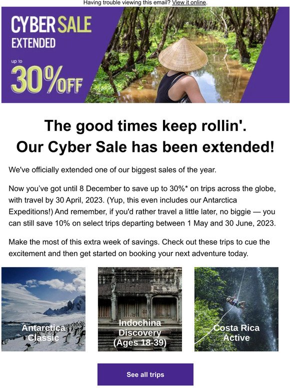 Our Cyber Sale is being extended!