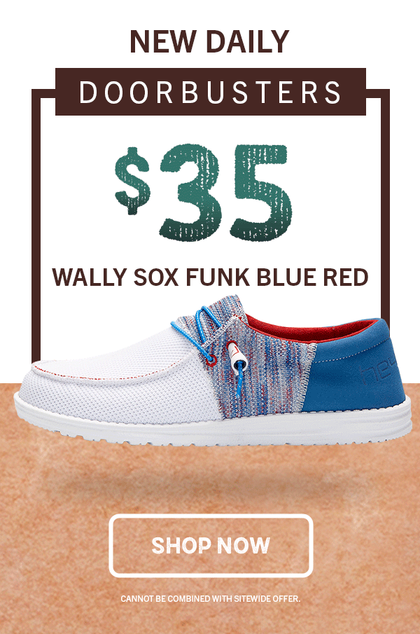 Hey Dude Shoes USA ⏰ Open for 2 NEW Daily Doorbusters! Milled