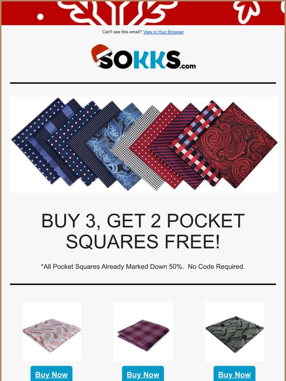 ❄️Sokks.com - Pocket Square Sale!