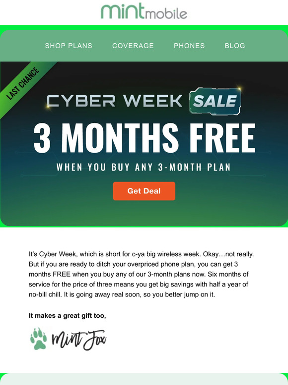 Mint Mobile's insane Cyber Monday deal gives you six months of 5G service  for just $45