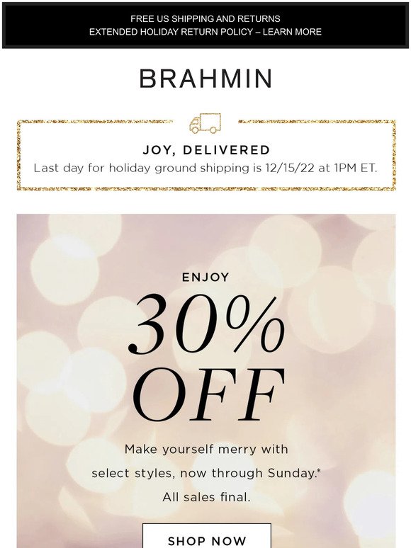Make yourself merry with 30% off!