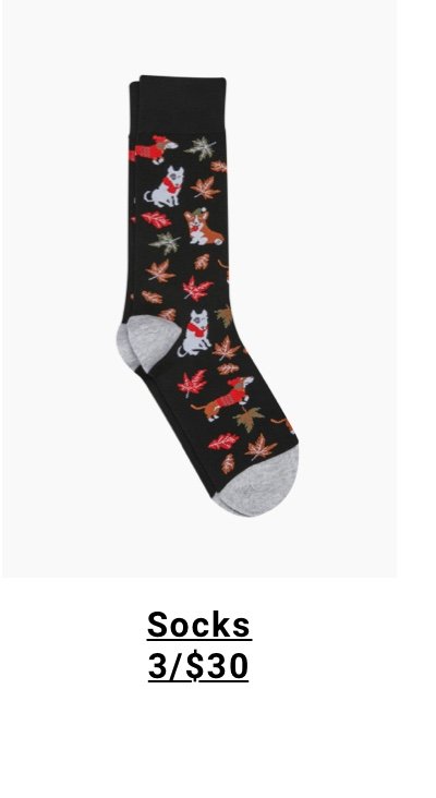 Shop 3 for 30 dollars socks