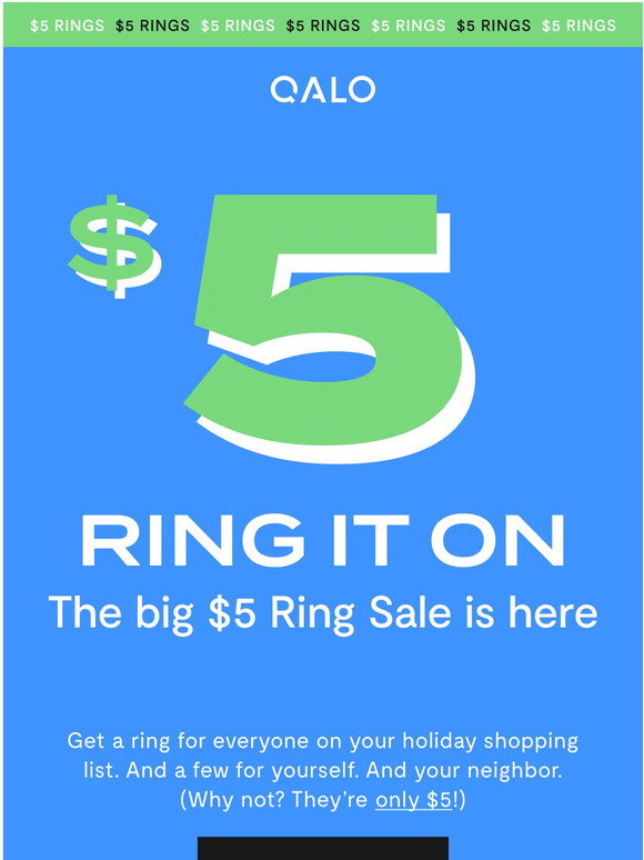 QALO It’s back! 5 rings for everyone! Milled