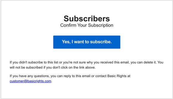 Basic Rights: Confirm Your Subscription | Milled