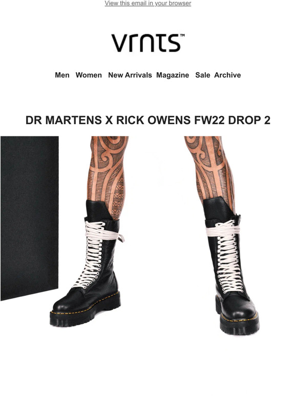 DISPONIBILI ORA: Dr Martens x Rick Owens FW22 Drop 2