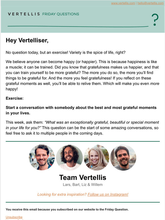 Vertellis Friday Question!