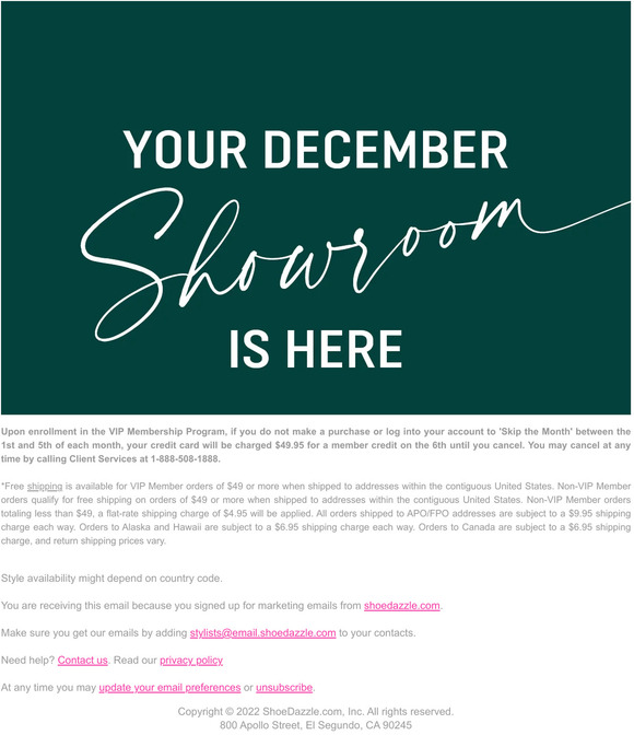 ShoeDazzle Your December Showroom is Waiting Milled