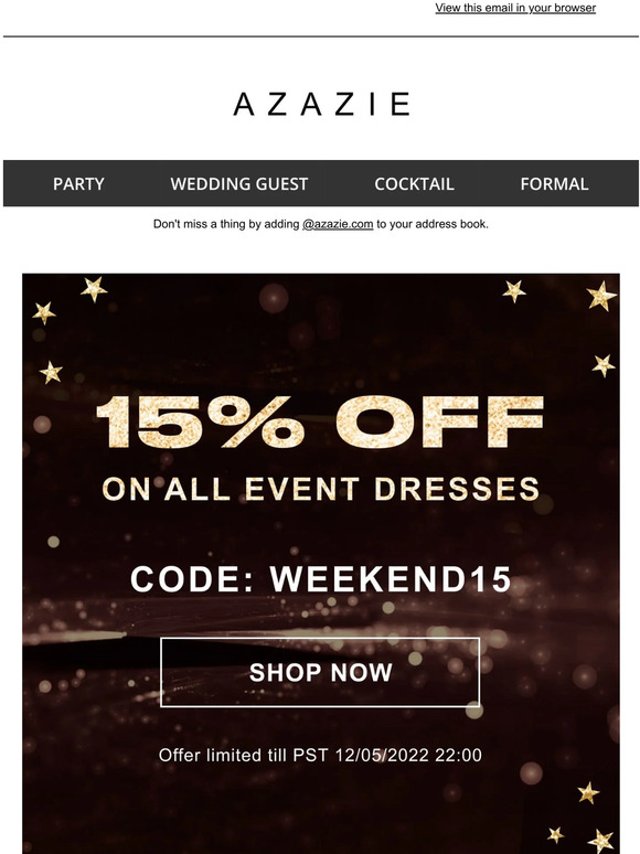 Azazie black 2025 friday sale