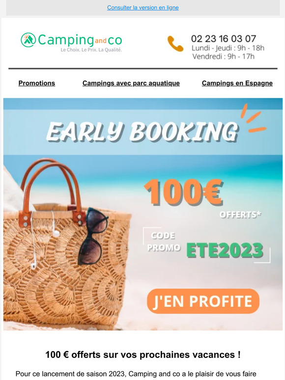🌞100€ offerts sur vos prochaines vacances