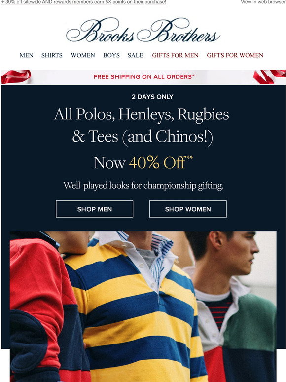 Brooks Brothers: 40% off polos, rugbies (and more) that make perfect ...