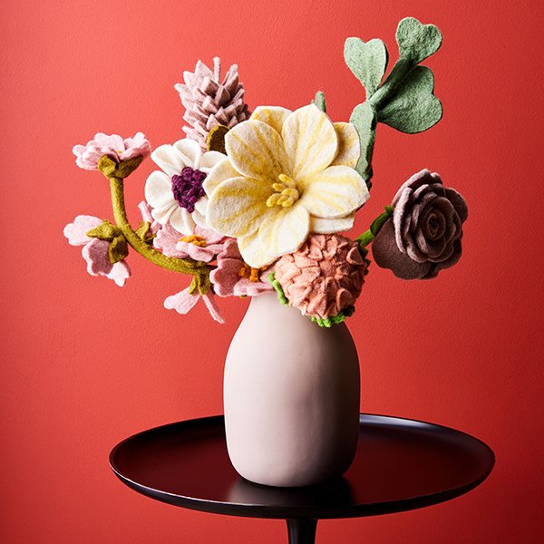 Handmade Felt Flowers & Eucalyptus Bouquets