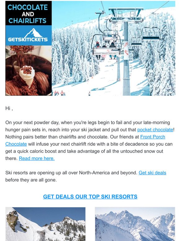 Chairlifts and Chocolate - The Ultimate Pairing