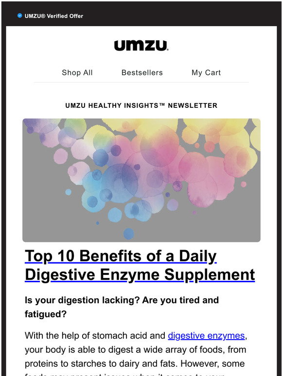 UMZU Top 10 Benefits of Digestive Enzymes Milled