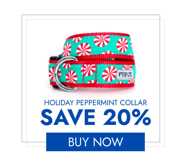 Worthy Dog Holiday Dog Collar - Peppermints