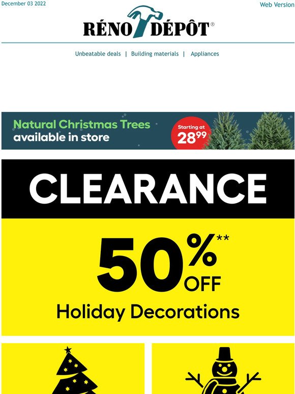 CLEARANCE: 50% off holiday decorations