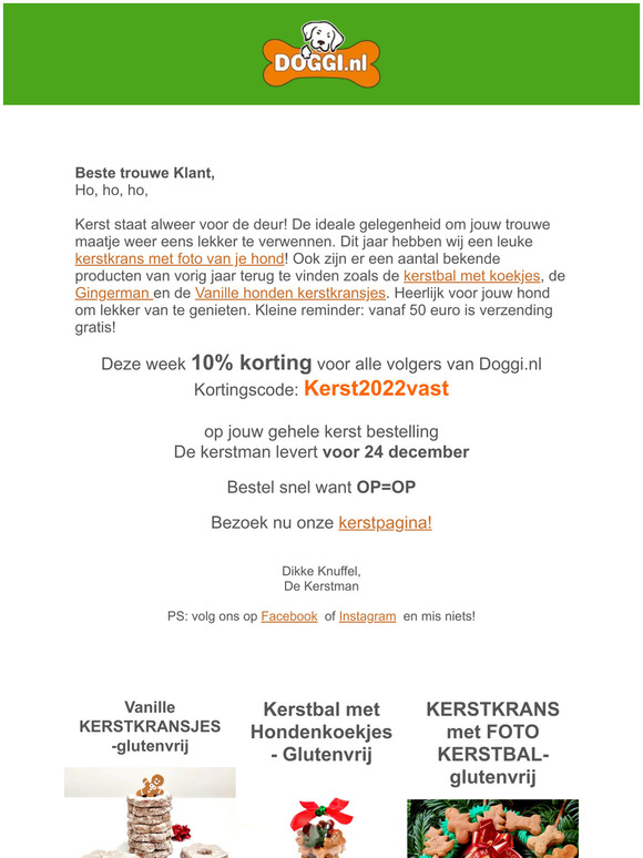 Het is weer bijna Kerst! Bestel nu de leukste kerst producten! - Doggi.nl