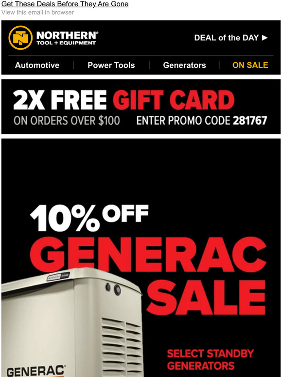 Northern Tool Save Over 600 On Generac Home Standby Generators! Milled