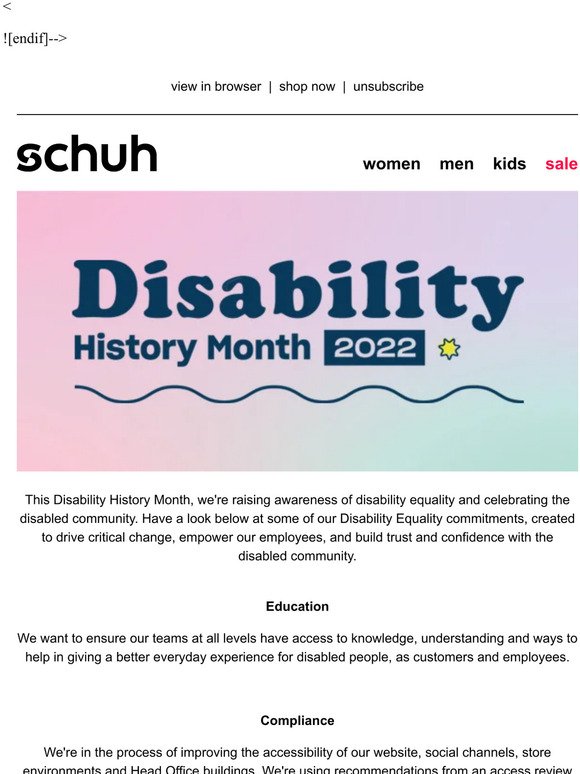 Disability History Month at schuh