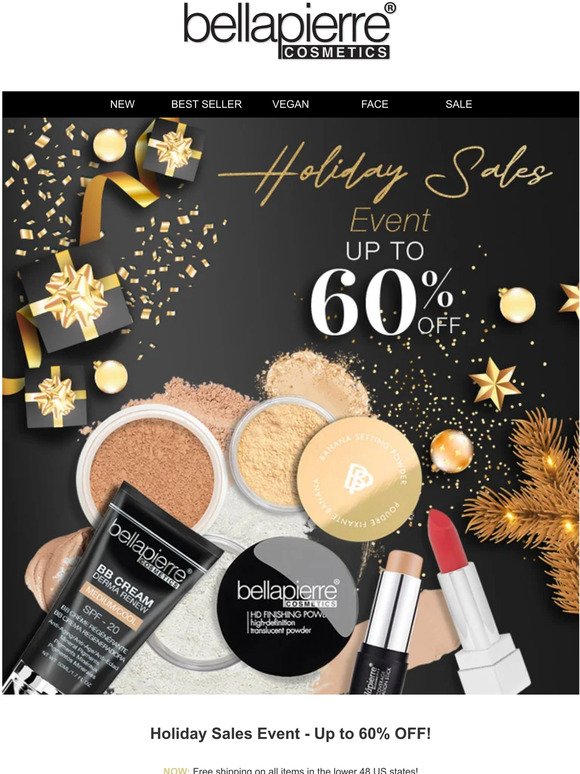Holiday Sales Event - Up to 60% OFF! - Bellapierre Cosmetics USA