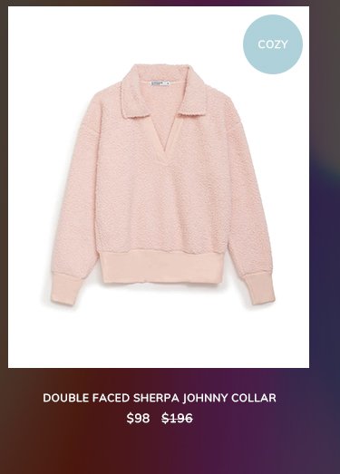 pink double faced sherpa johnny collar