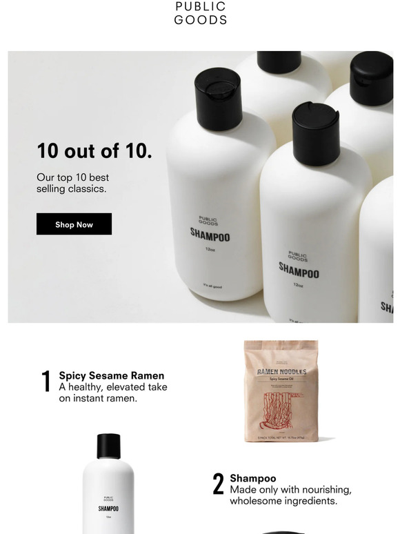 Public Goods Our Top 10 Classic Products. Milled