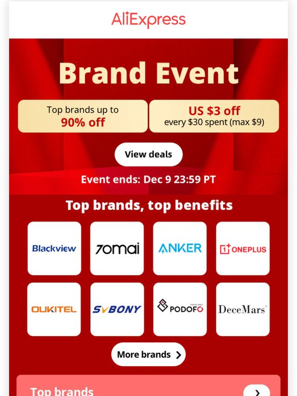 Brand Event: up to 90% off