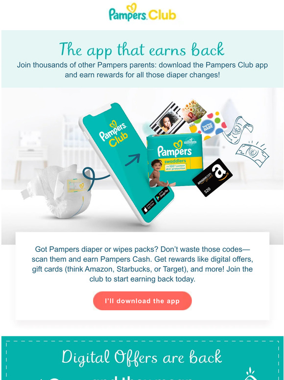 Pampers: Digital Offers are back in Pampers Club! 💸 | Milled