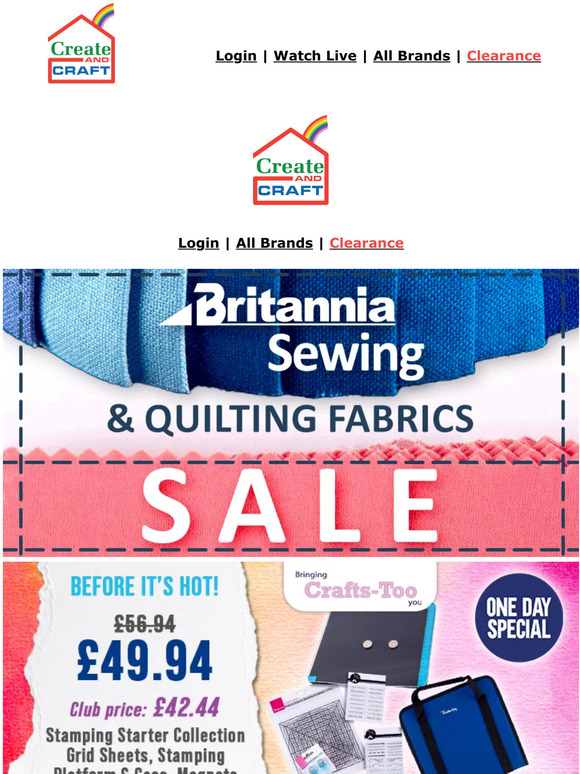 It's a Softcrafts Sunday - shop our new Britannia and quilting fabrics sale!