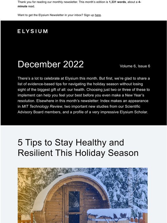 Dec Newsletter: Are you prepared for a healthy holiday season?