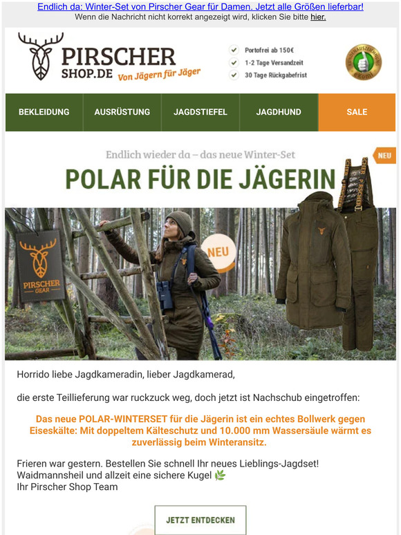 ❄ NEU für die Jägerin: Pirscher Gear Polar-Winterset