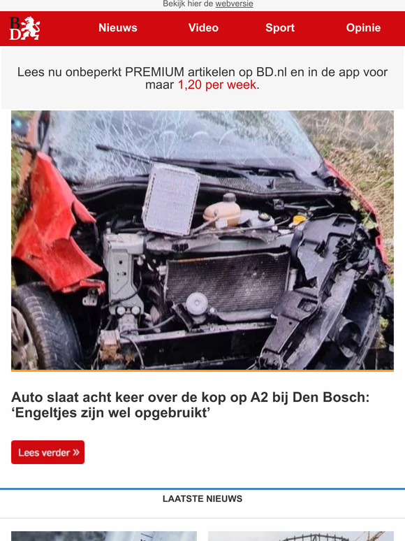 Brabants Dagblad Webwinkel: Auto Slaat Acht Keer Over De Kop Op A2 Bij ...