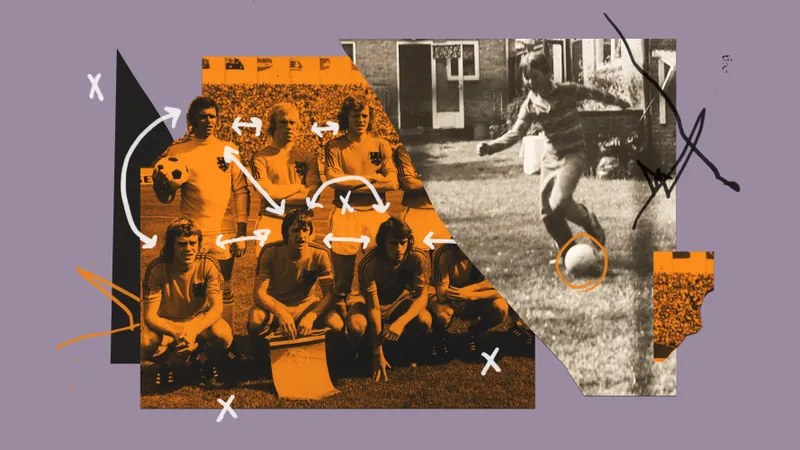 Image may contain: Johnny Rep, Jan Jongbloed, Arie Haan, Collage, Art, Johan Cruyff, Person, Child, Wedding, and Adult