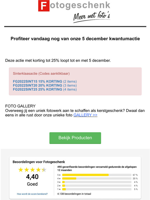 Profiteer vandaag nog van onze 5 December kwantumactie