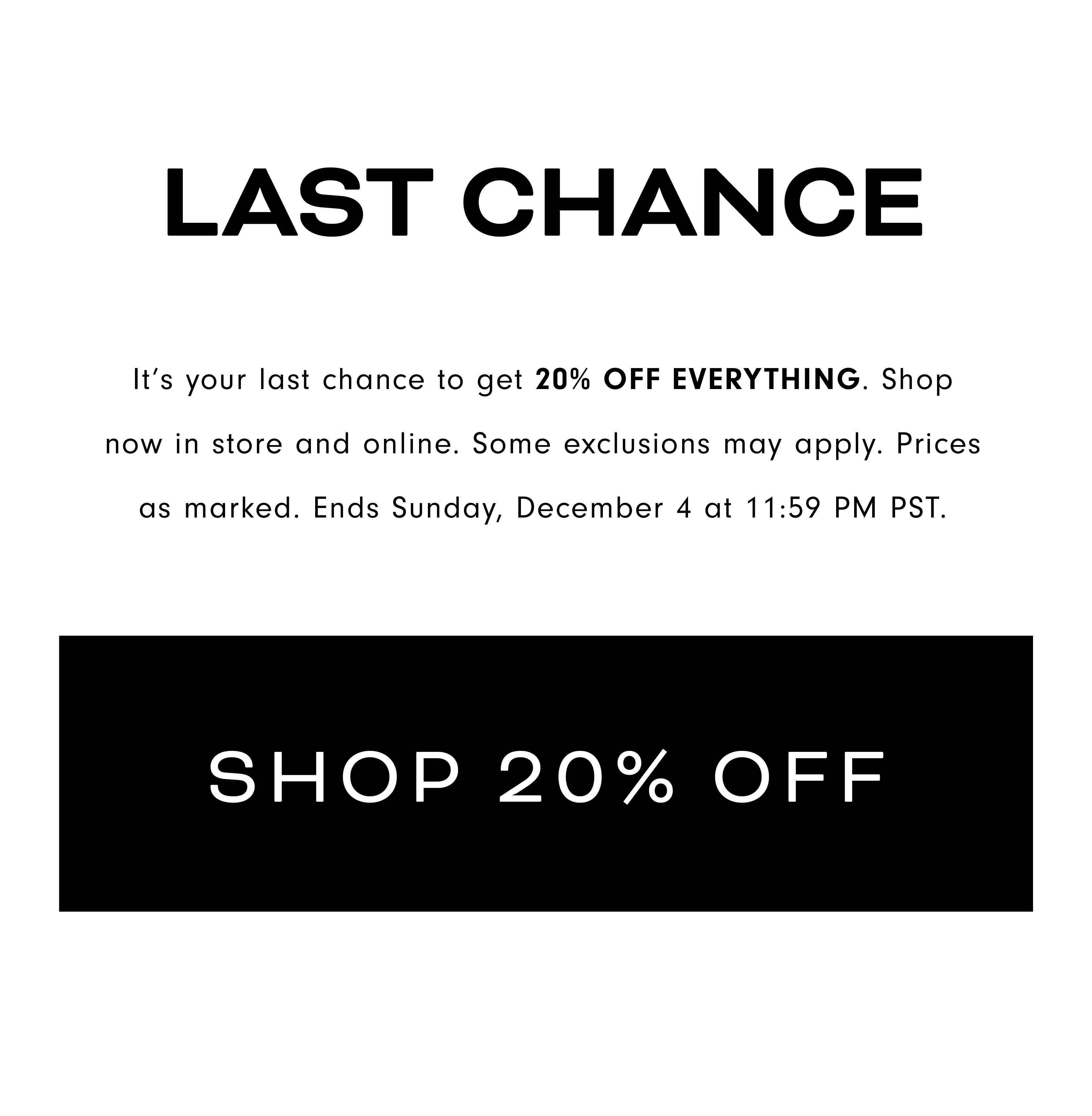 OAK + FORT LAST CHANCE — 20 OFF EVERYTHING Milled