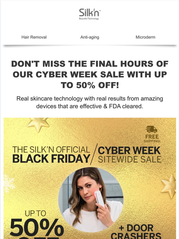 Hurry, Cyber Week sale ends soon! ⌛ LAST CALL for the hottest deals of the year!
