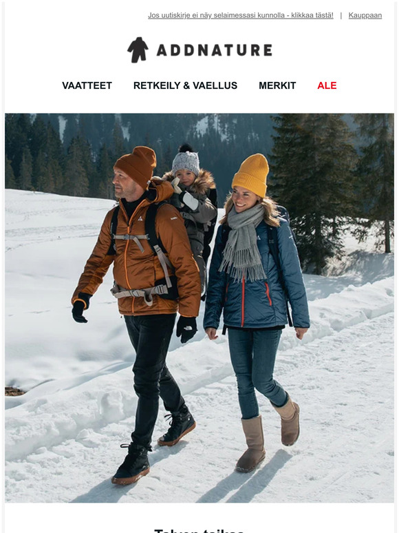Talvivaellukselle koko perheen voimin