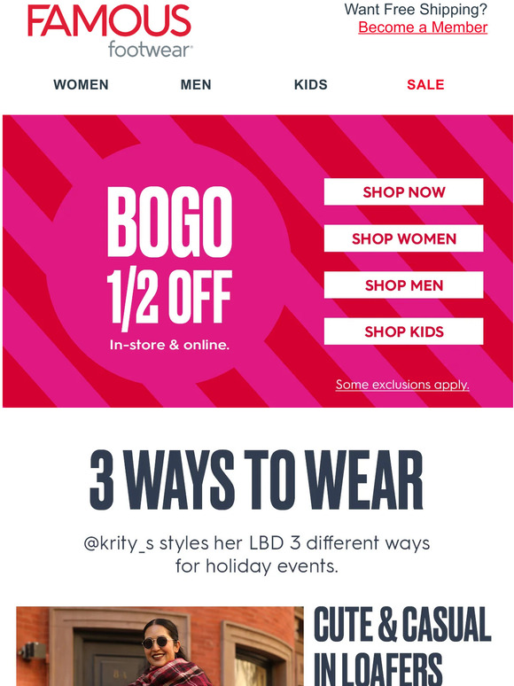 Bogo famous footwear on sale code