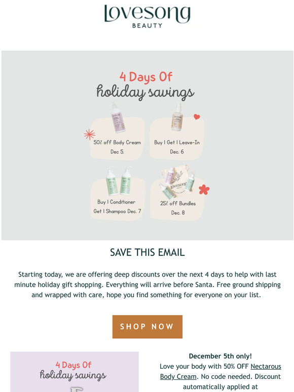 4 Days Of Holiday Savings