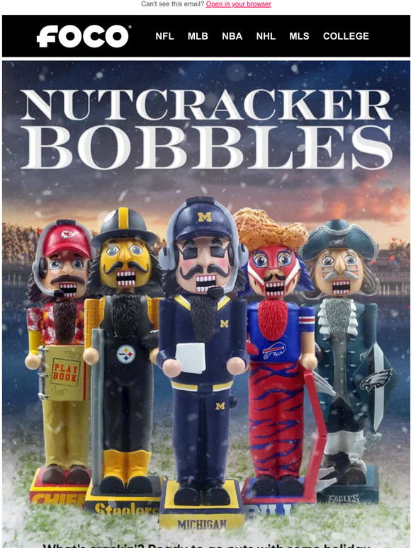 FOCO You'll go Nuts with these Mascot Nutcrackers 🎄🥜 Milled