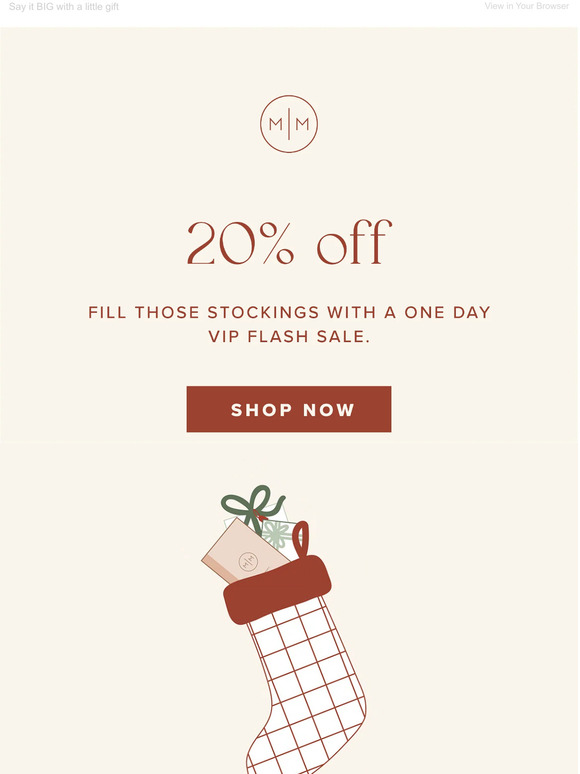VIP FLASH SALE 📸 20% Stocking Stuffers!