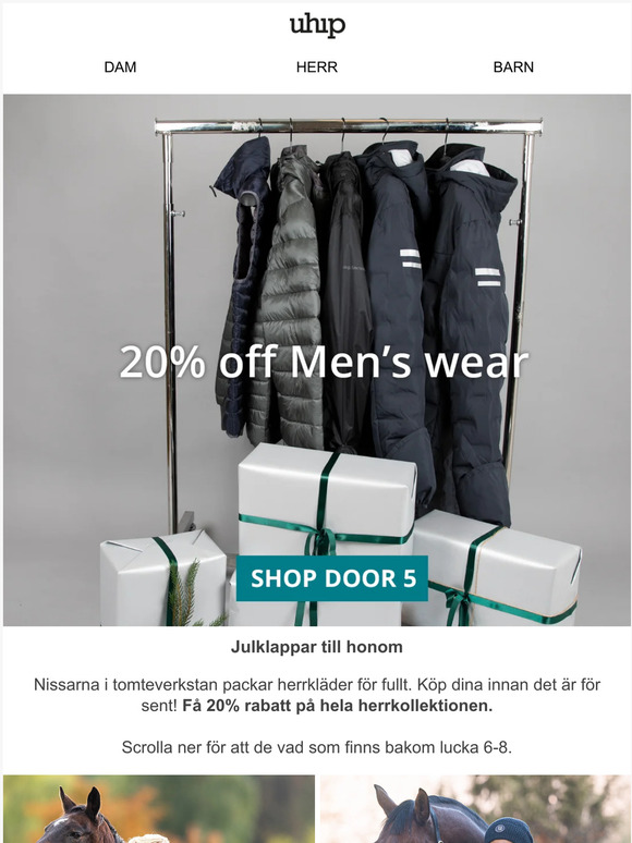 20% på hela herrkollektionen | Lucka 5 💥
