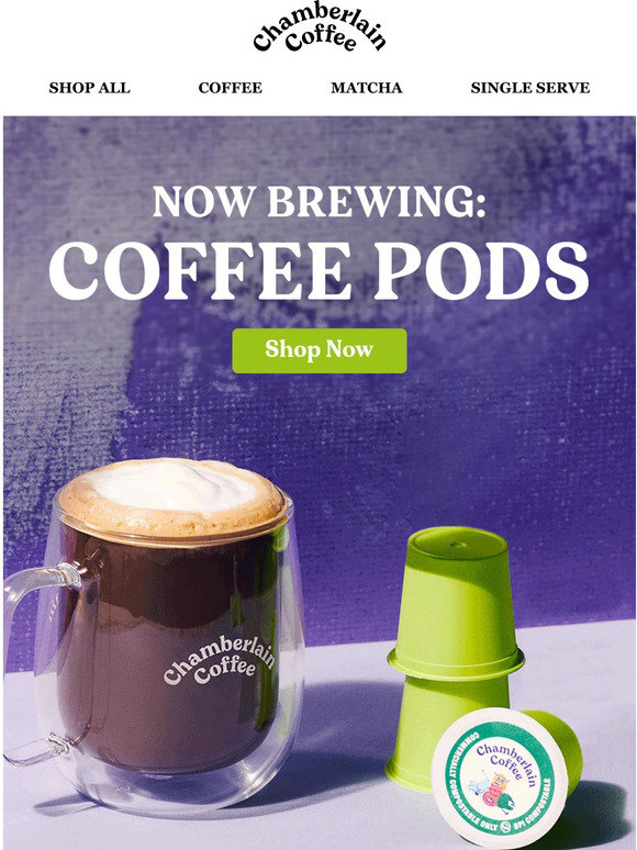 Chamberlain Coffee coffee PODS are here!!! Milled