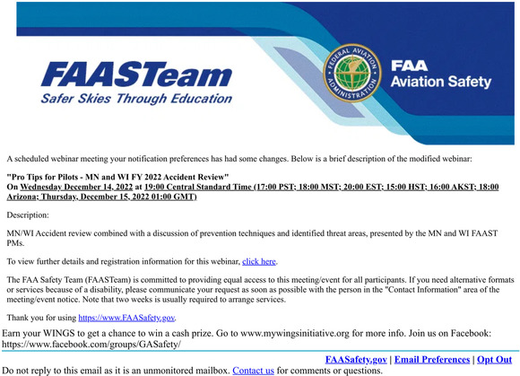 Pro Tips for Pilots - MN and WI FY 2022 Accident Review (EVENT UPDATE) - FAASafety.gov