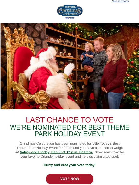 SeaWorld Parks We Need Your Vote Now for Best Theme Park Holiday Event
